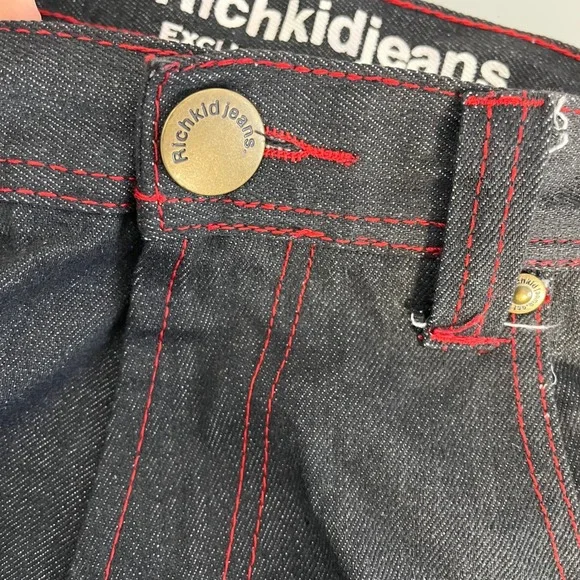 Y2K Rich Kid Jeans Dark Wash Straight Leg Baggy Jeans Men's Size 36X32
